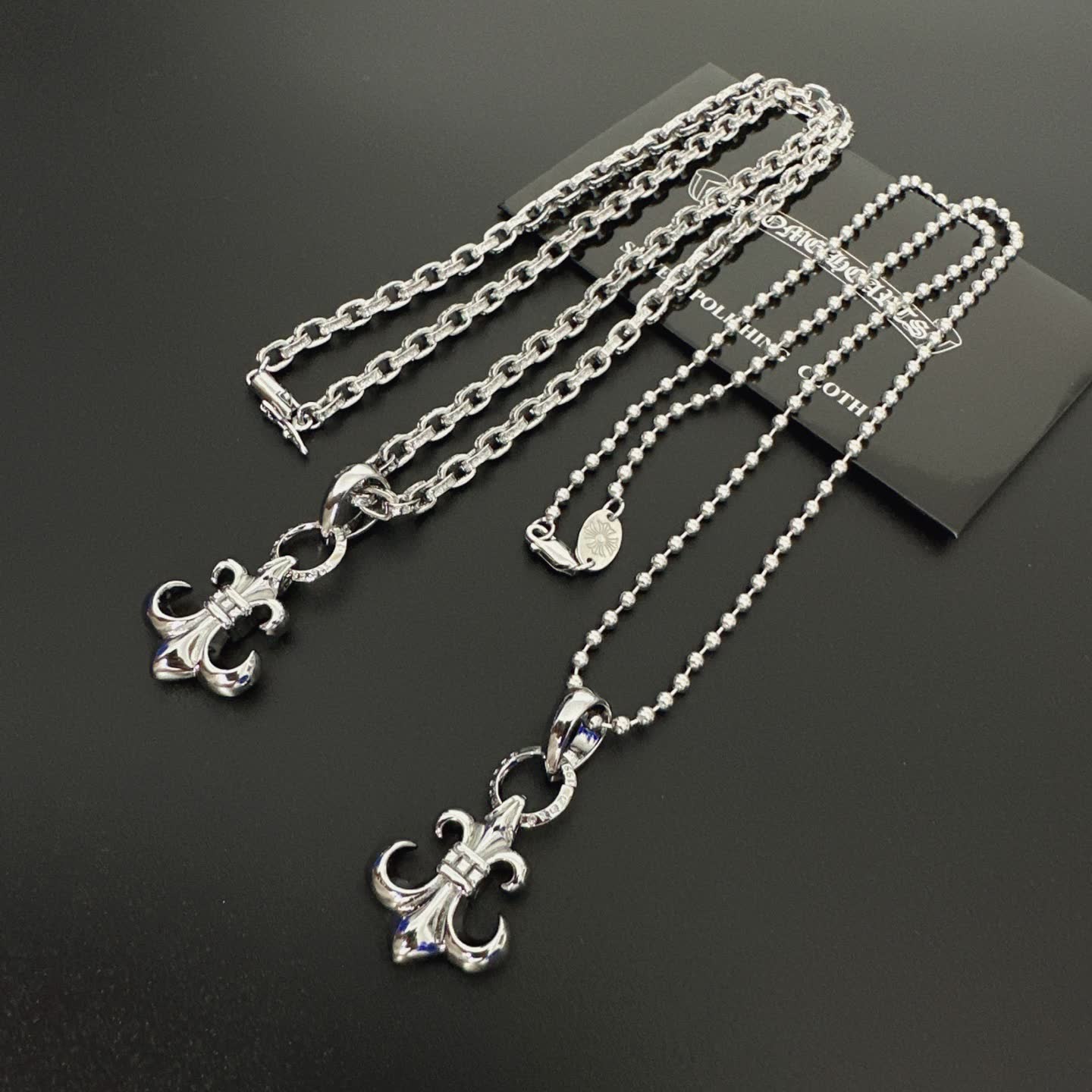 Chrome Hearts Silver Fleur-de-lis Pendant Necklace